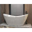 Baignoire autoportante en acrylique 59 po, blanc brillant, avec trop-plein chromé et bonde escamotable, certifiée CUPC