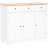 Storage Cabinet With Solid Wood Top - 3 Drawers, Doors, Adjustable Shelf In White For Kitchen Sideboard Countertop,