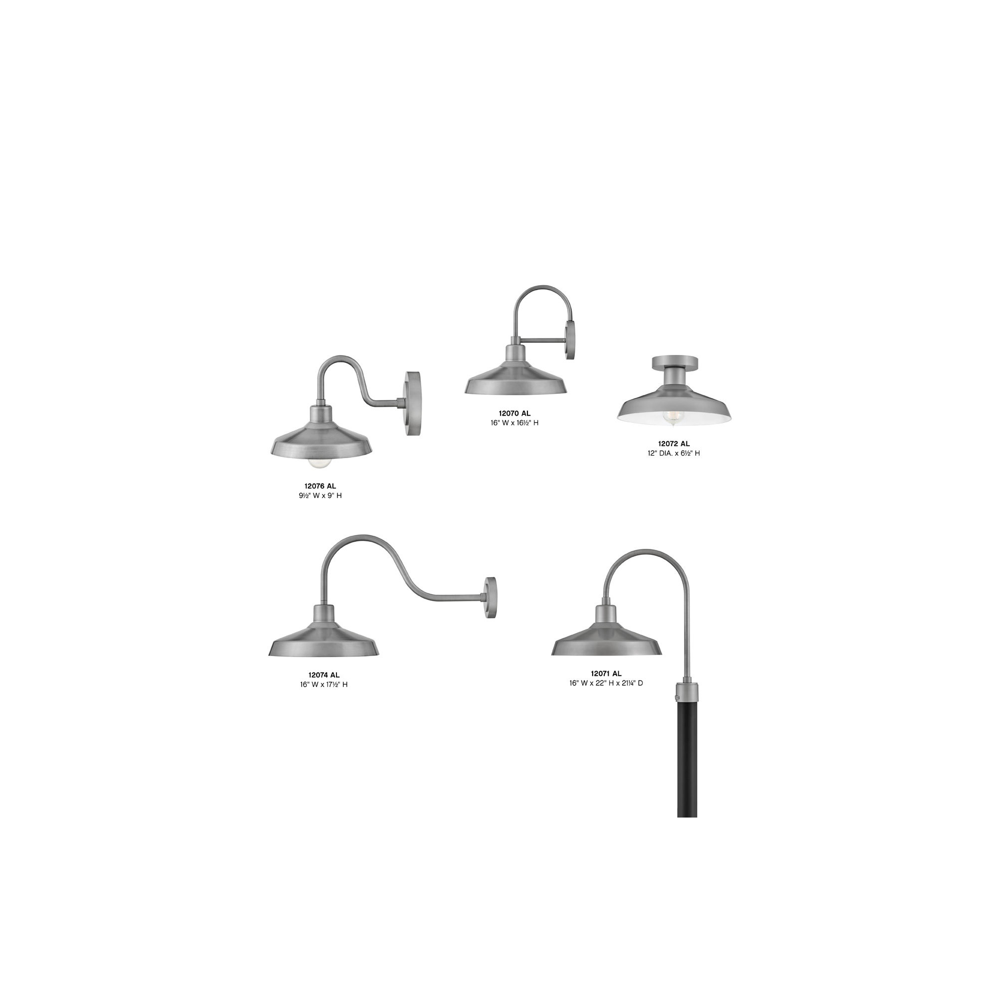 Vanielle Bell Outdoor Semi Flush Mount, Antique Brushed Aluminum