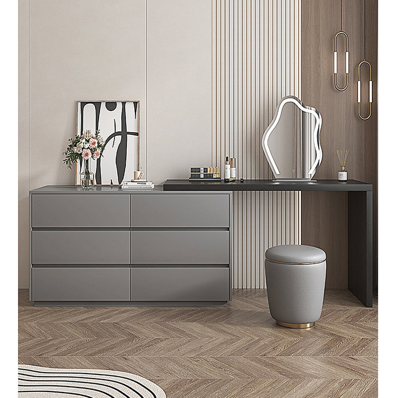 Meuble-lavabo simple rétractable, Noir/gris