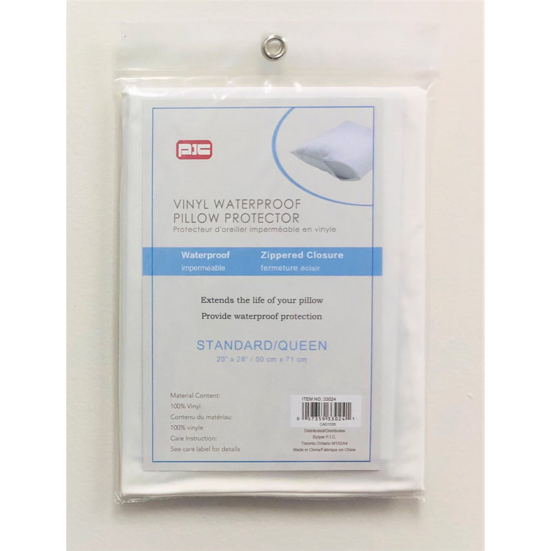 Protège-oreiller rectangulaire uni blanc uni
