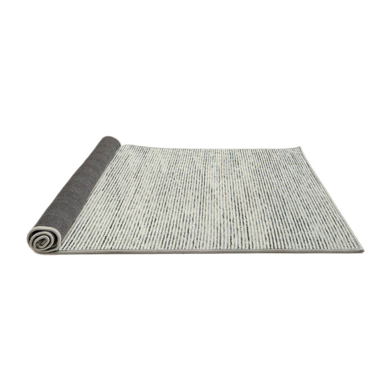Tapis contemporain gris, Rond 8 pi