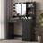 Vanity Desk With Mirror & Light, Large Drawer Three Level Storage Dresser, 3 Lighting Modes Adjustable Brightness, Bedroom Dressing Table(Black)-1891013688