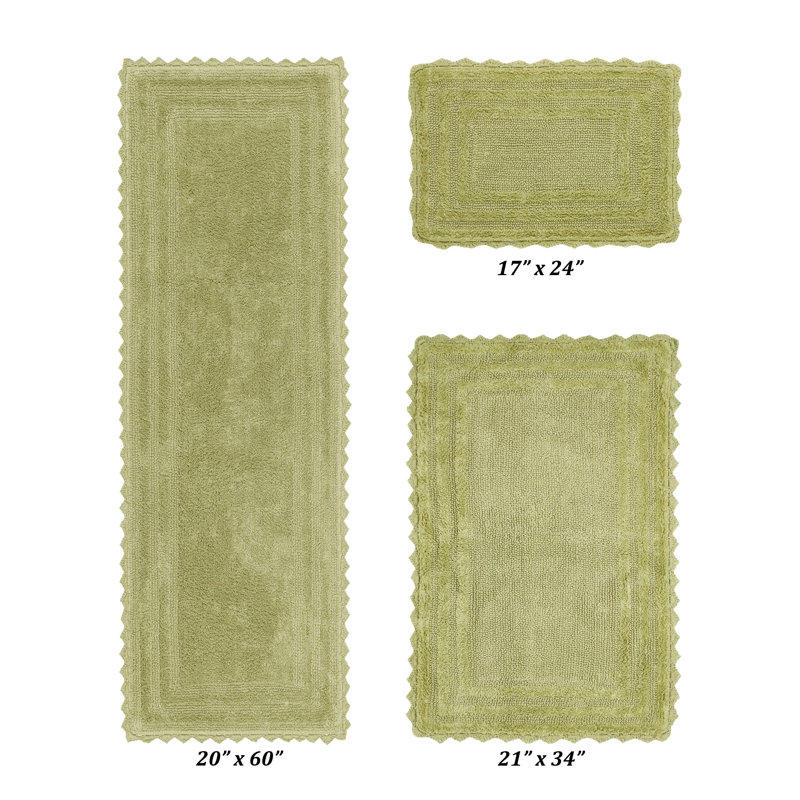 Ensemble de tapis pour salle de bain 100% coton, réversible, super absorbant et très doux lavable à la machine Jacole, idéal pour les zones de douche et de baignoire