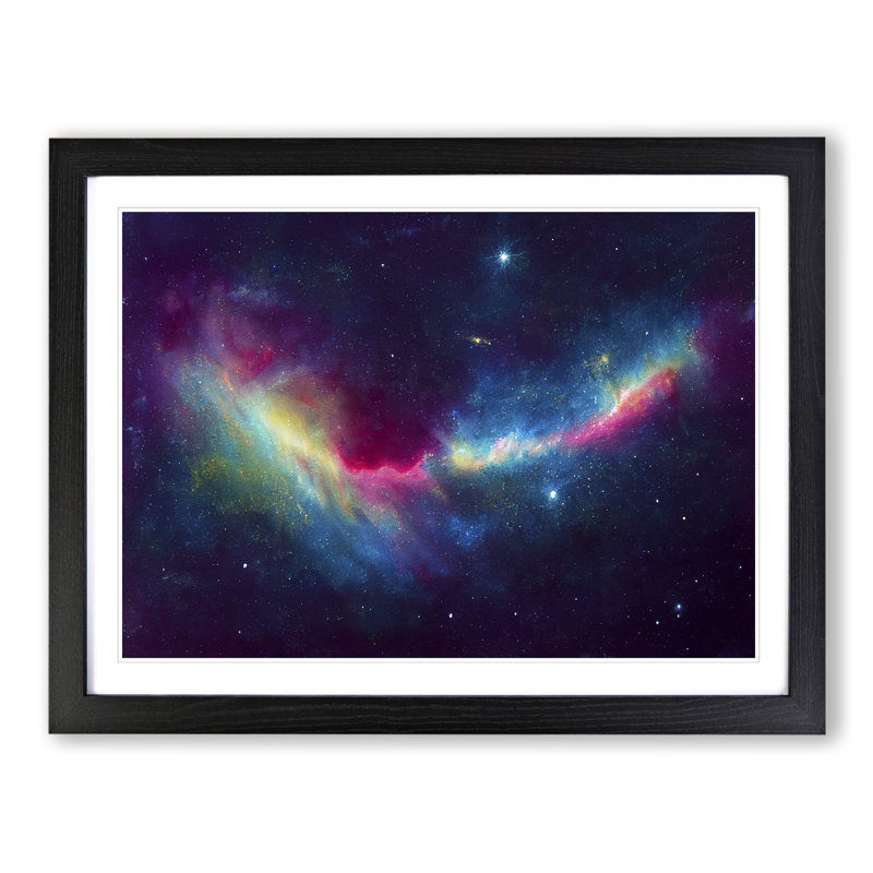 Neon Galaxy Vol.3 - Single Picture Frame Print, Black, 46cm H x 64cm W