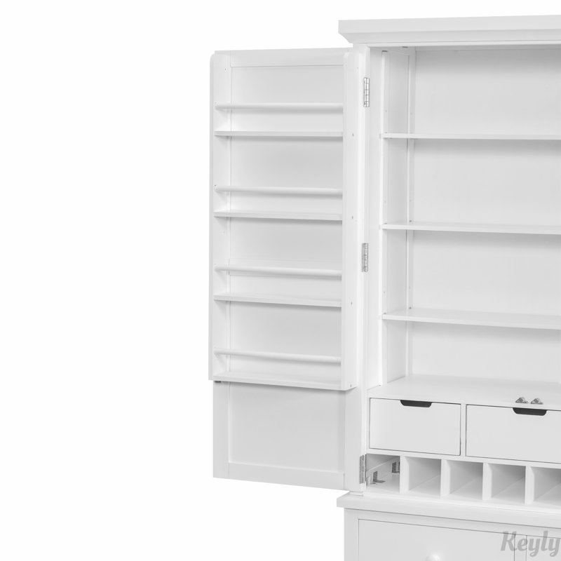 Grand garde-manger autoportant, armoire de rangement, Blanc