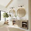 3 - Light Dimmable Brass Armed Sconce