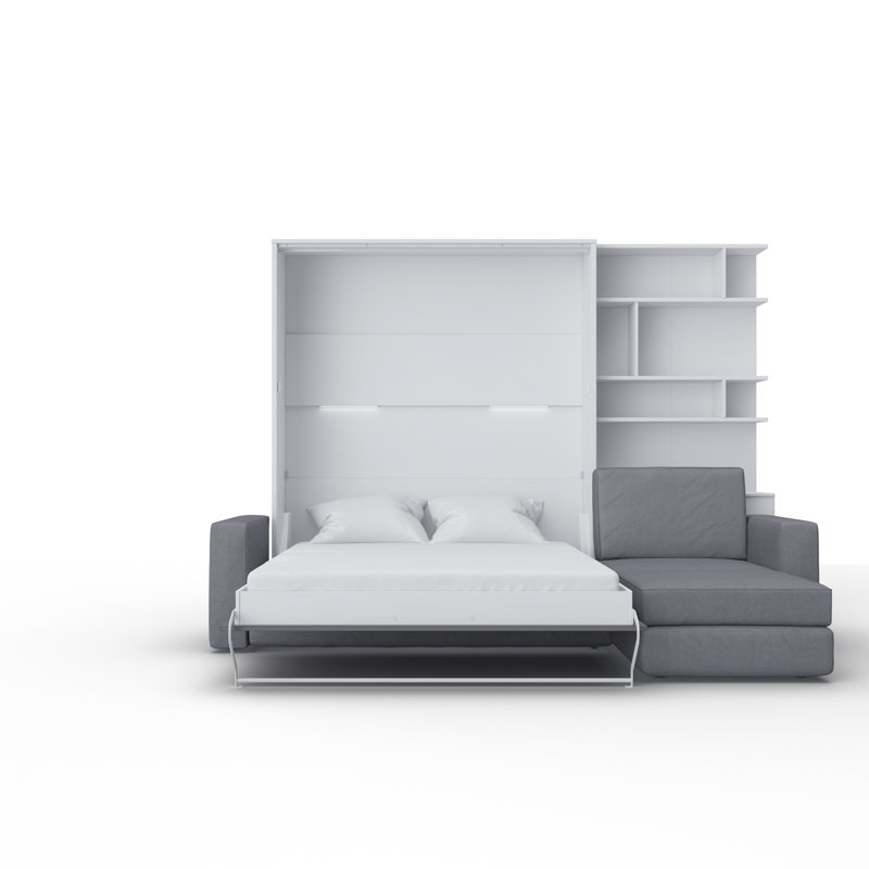 Aubri Upholstered EU Kingsize - 160 X 200 Cm Bed, White/Light Grey