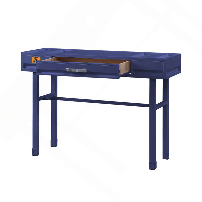 Bureau d'écriture bleu avec 1 tiroir, Bleu