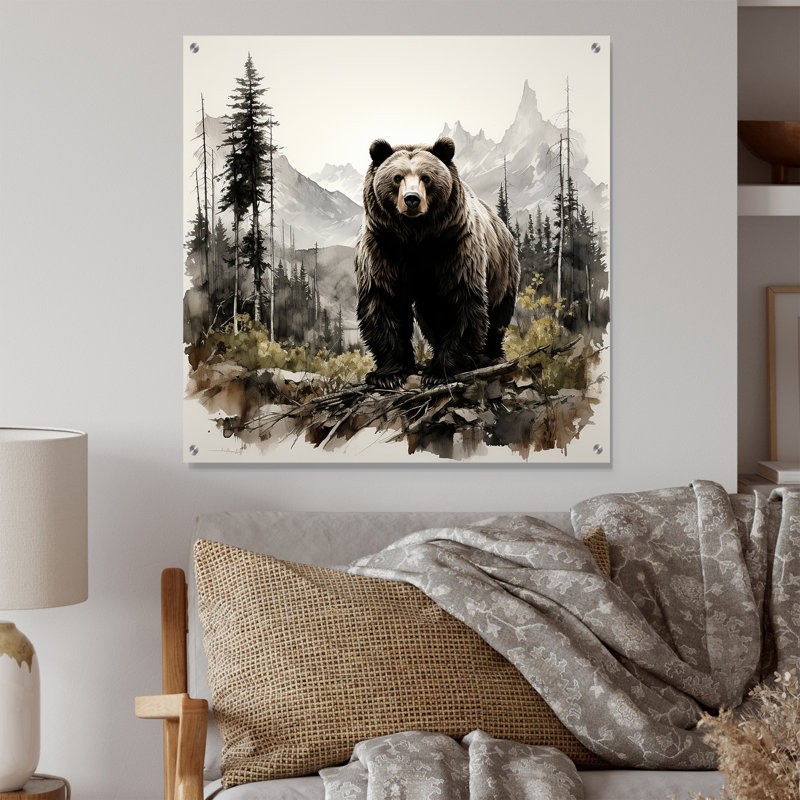 Décoration murale acrylique Hafsah - Ours, H 16 po x l 16 po