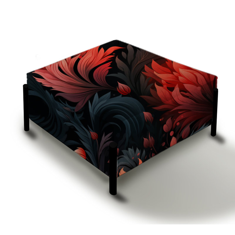 Ember Twilight Moody Patterns - Grand repose-pieds carré floral