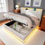 Upholstered 4Ft6 Ottoman Bed Frame With 360 Surround Led Function With Charging Function Hydraulic Storage Bed Frame With Large Storage Space  (No Mattress)-1950811385-1960380345