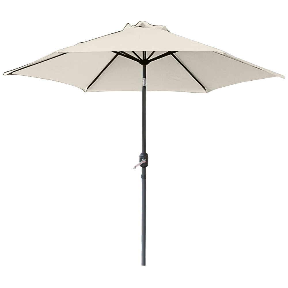 2.5M Garden Parasol Outdoor Patio Tilting Umbrella Crank Handle with Base