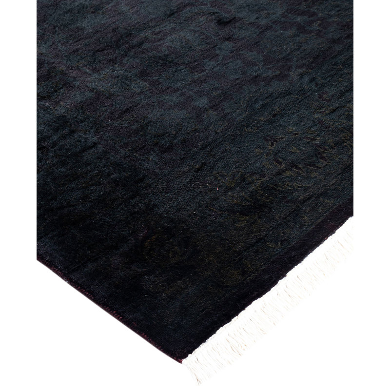 Overdyed One-of-a-Kind Rectangle 4'1" X 6'5" Hand Knotted Area Rug
