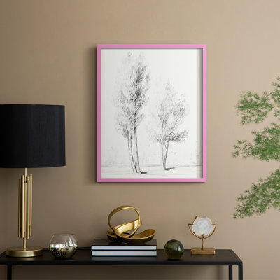 Croquis rétro II, reproduction encadrée - bois massif