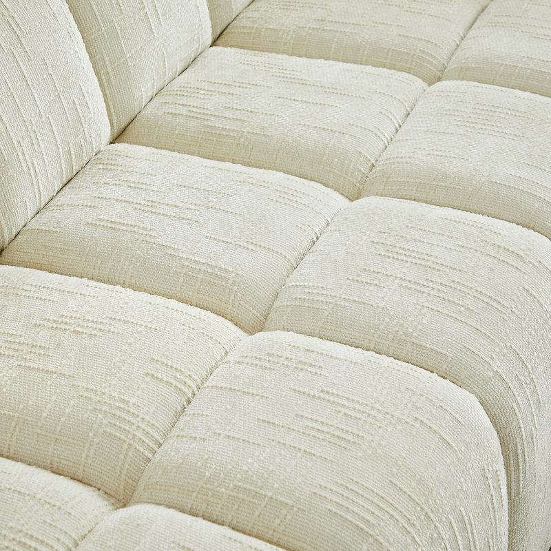 Canapé en chenille avec coussin moelleux, Beige