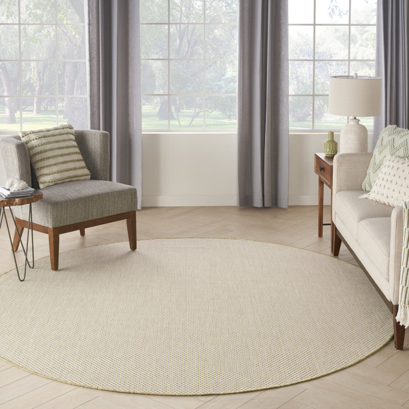  Courtyard 5' x Round Natural Modern Rug, Round 5'
