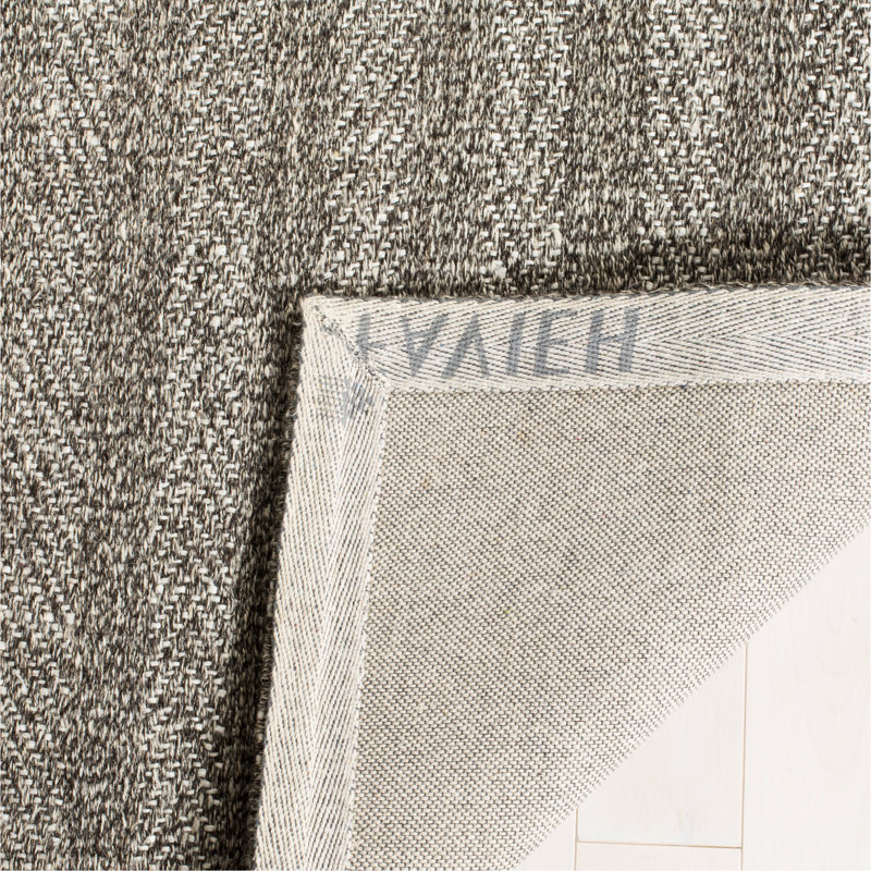 Cherif Wilton Hand Hooked Viscose/Wool Solid Color Rug in Gray, Rectangle 5' x 8'