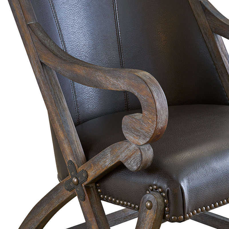 Fauteuil Catiana, Similicuir brun