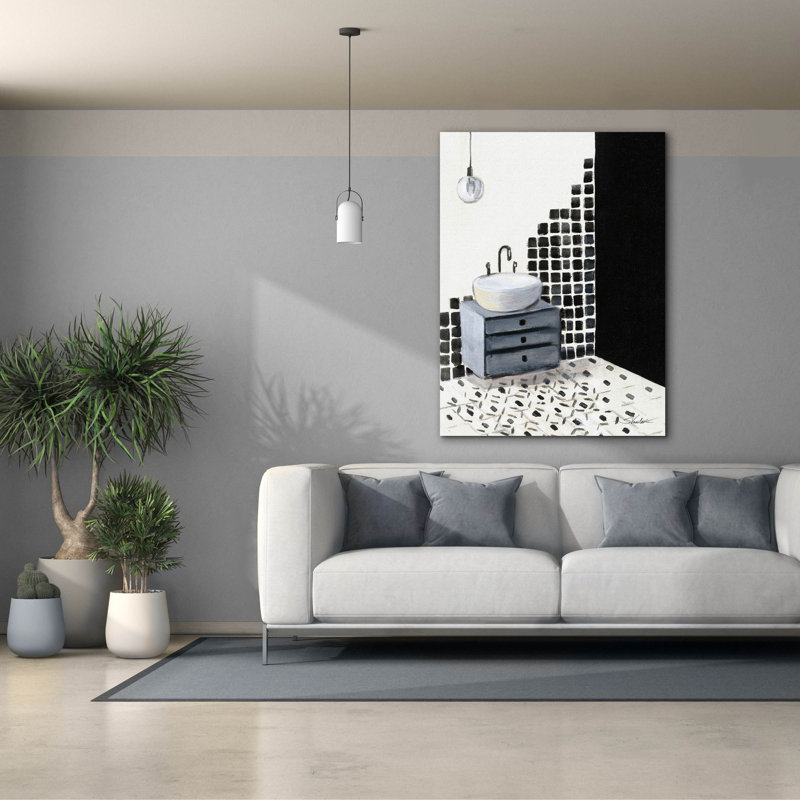 Toile épique Graffiti «Bathroom Patterns 2» par Silvia Vassileva, art mural 40 po x 54 po, H 54 po x l 40 po