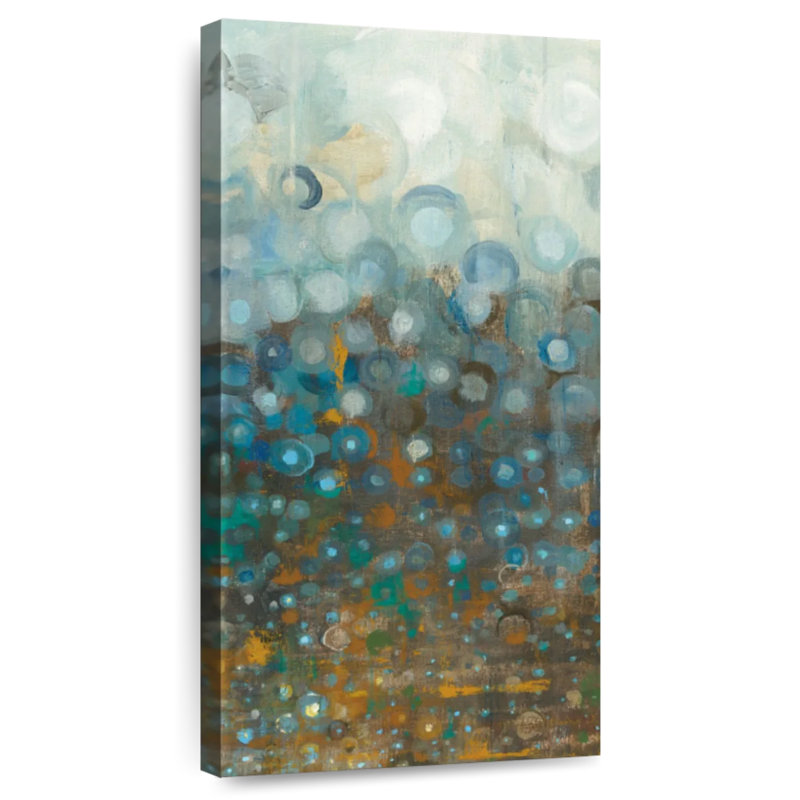 Pois bleus et bronze III, H 48 po x l 24 po