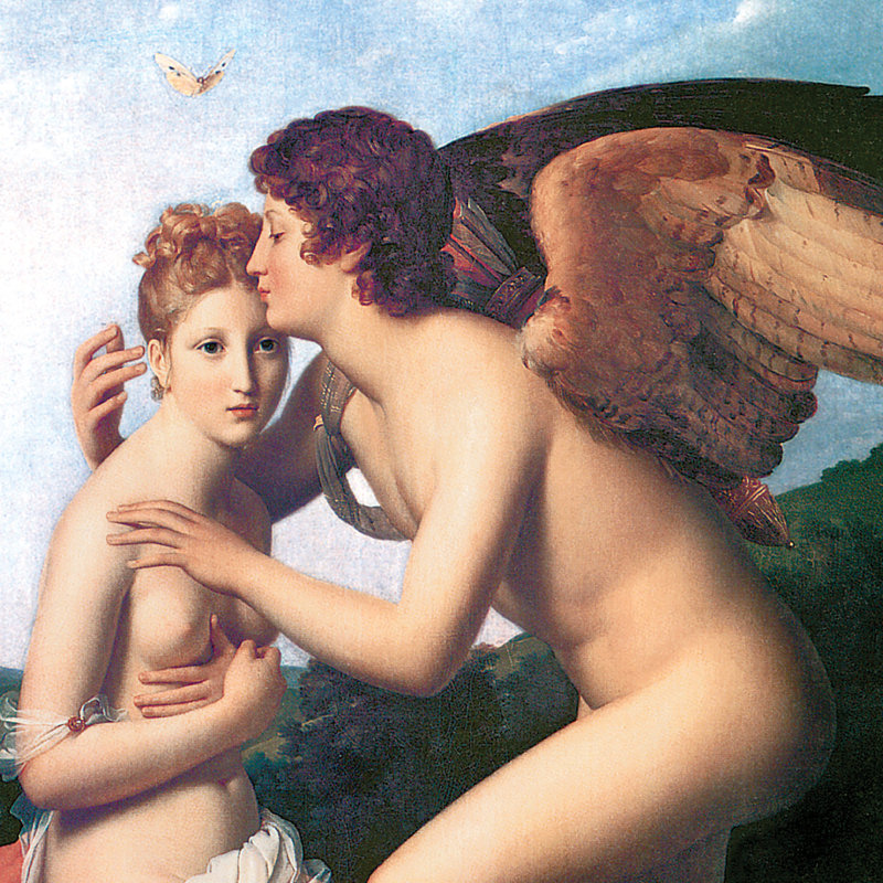 «Psyche and Cupid, 1798» par François Gerard, reproduction d'art encadrée, H 17,25 po x l 14,75 po x P 1,875 po