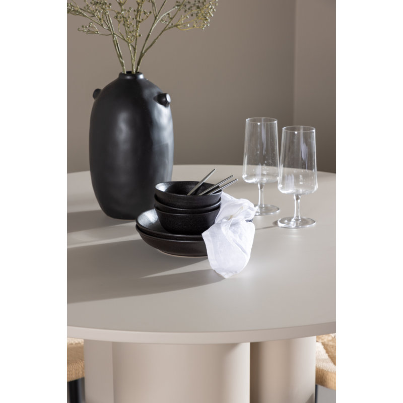 Windsor 4 - Person Dining Set, Beige, Black, Black