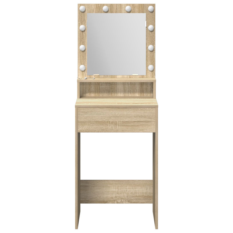 MDF, 50 X 41 X 135 Cm Mirror Vanity Table, Sonoma Oak