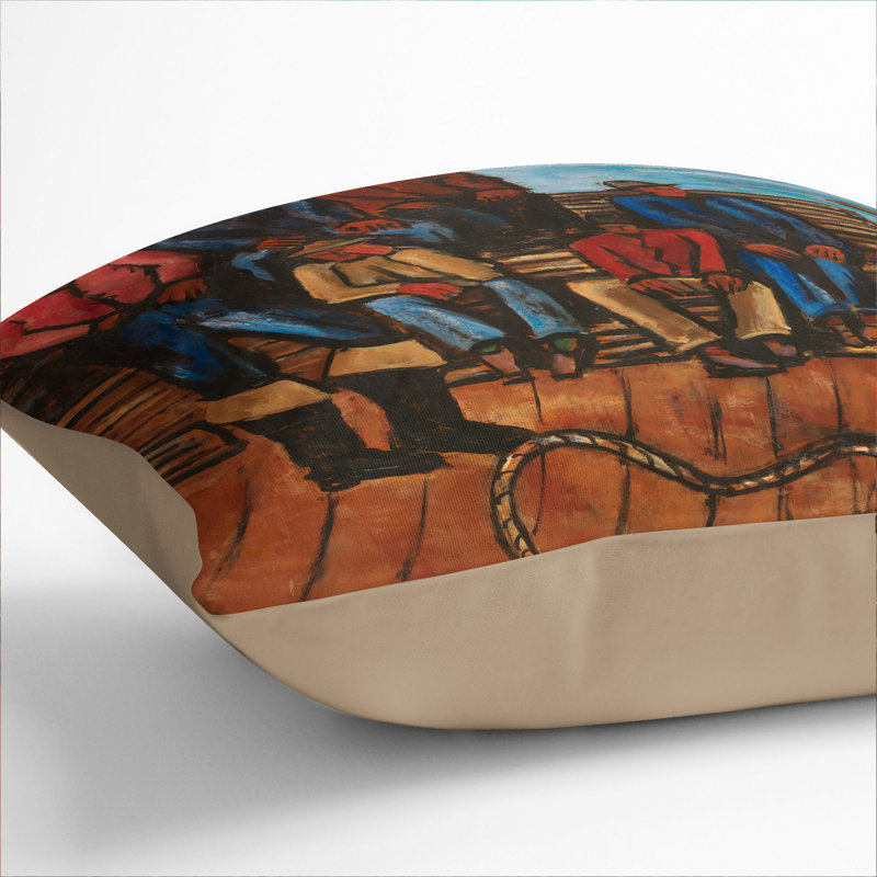 Square Cushion, Stone, 40cm H x 40cm W x 15cm D