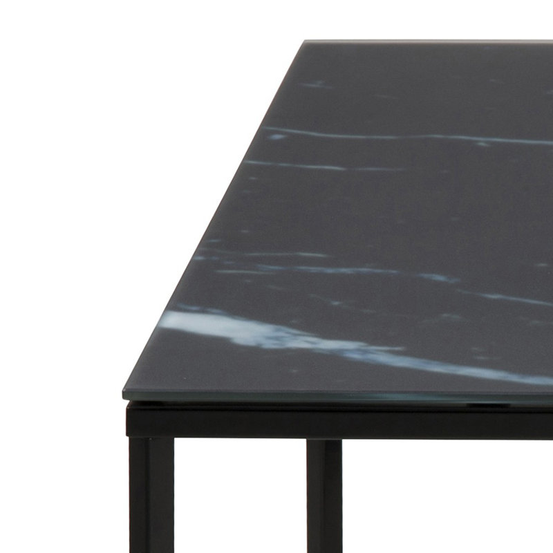 Bonilla Frame Coffee Table, 36cm H x 80cm L x 80cm D, Black Top, Brown