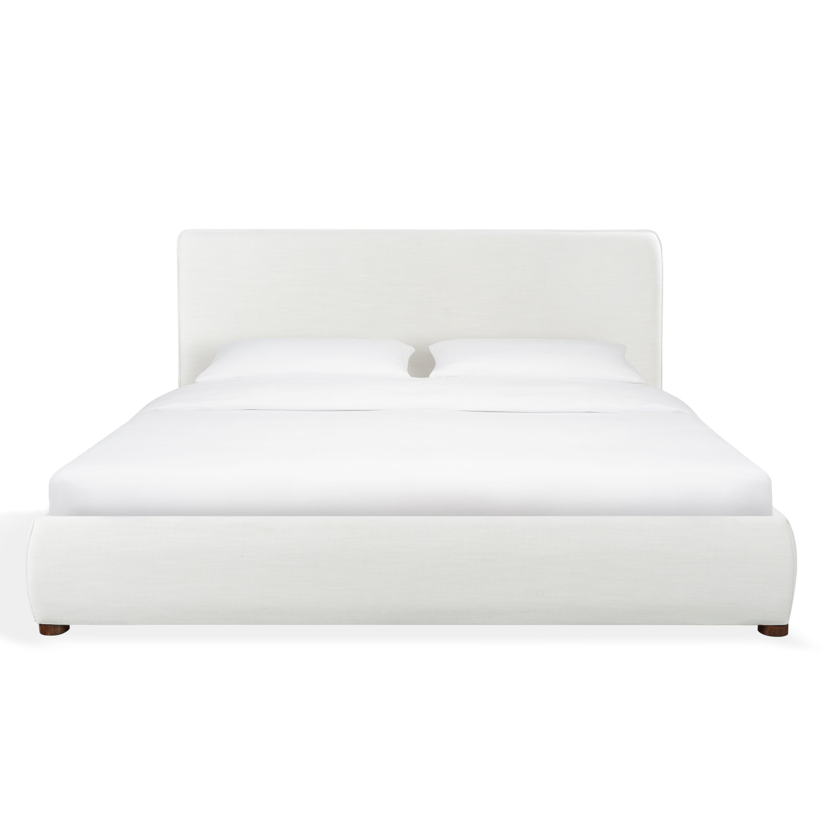 Callahan Upholstered Bed, King, White Linen