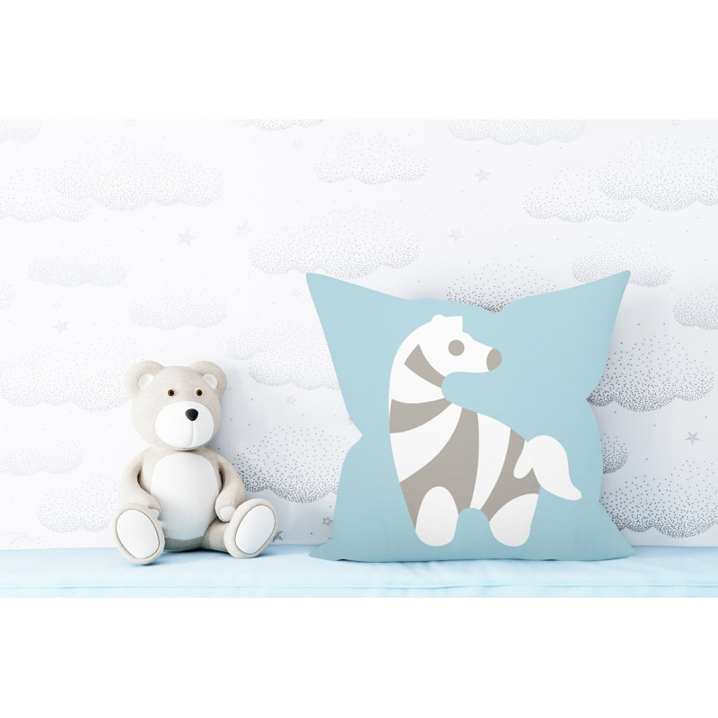 Coussin décoratif Simbi, Bleu pastel, L 15 po x H 15 po