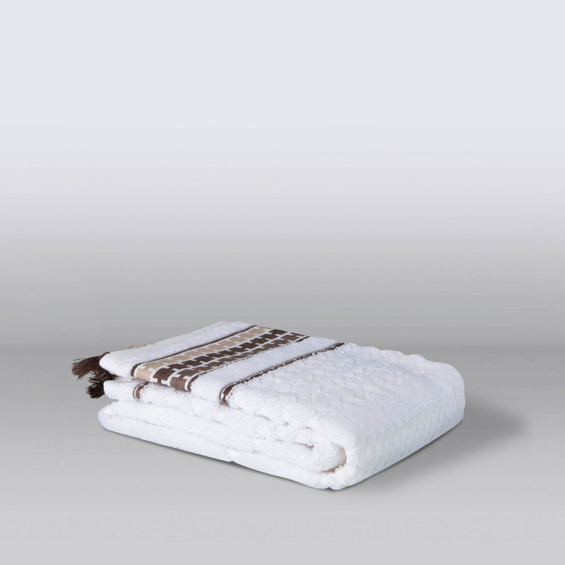 Débarbouillette 100% coton Phillippi, Beige / blanc / brun