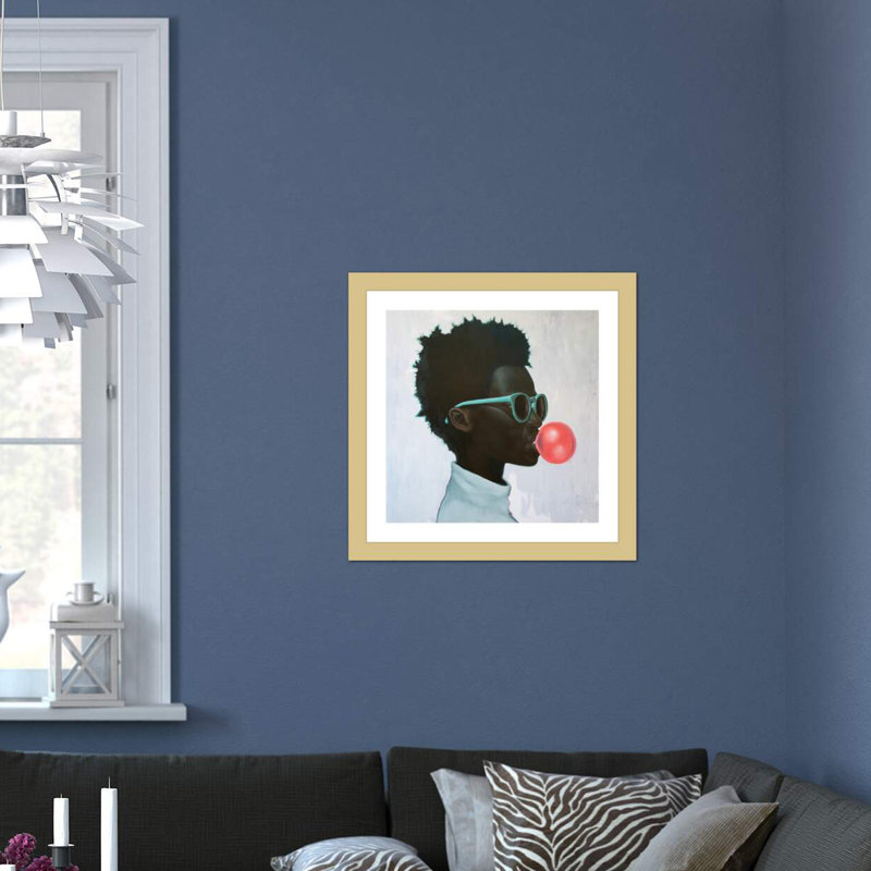 " How Far Is A Light Year? " by Alexander Grahovsky, Framed Print with Mat, 24" H x 24" W, Gold