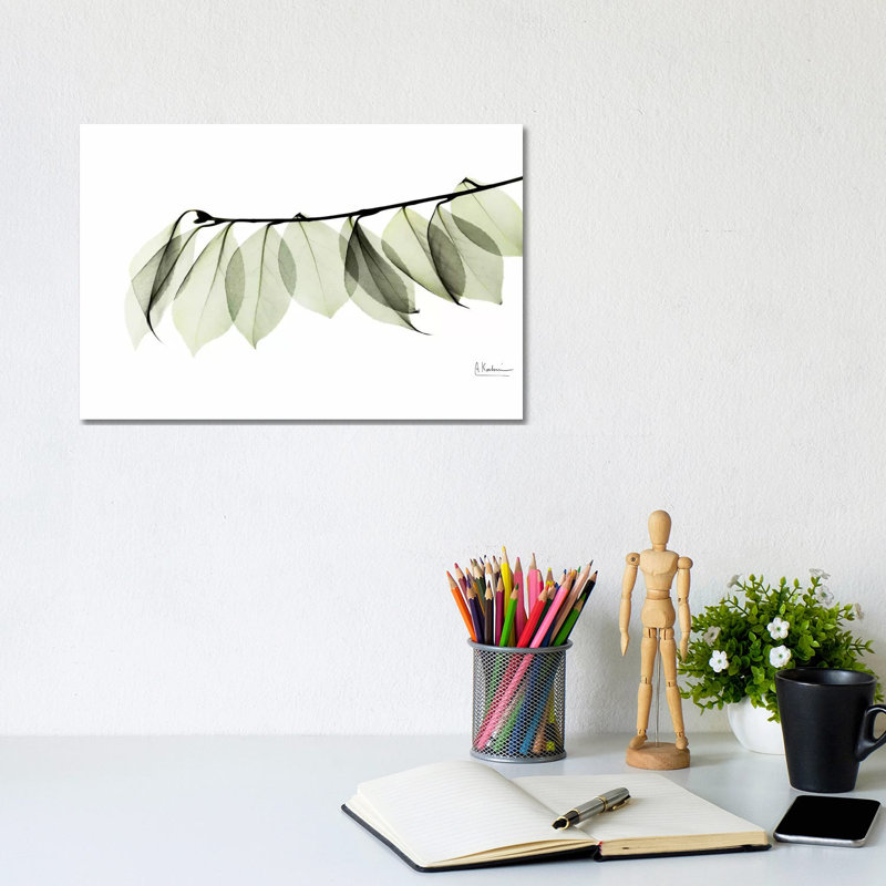 Camelia Leaf In White by Albert Koetsier - Wrapped Canvas Painting, 20.32 cm H x 30.48 cm W