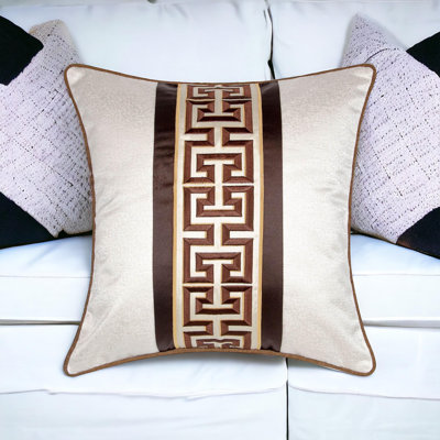 Housse de coussin réversible géométrique en chenille