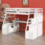 Lit mezzanine avec tiroirs, tablettes et bureau-482852493