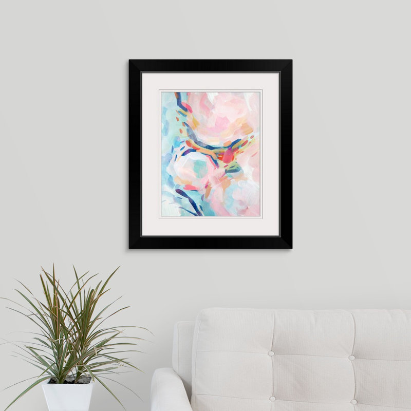 « coton bonbon i »-reproduction d’art, Cadre noir, H 23 po x l 20 po x P 1 po
