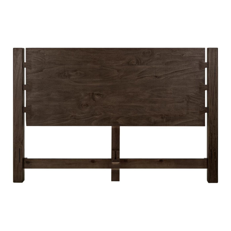 Queen Panel Bed With Platform Base, Dark Brown, Brown, Queen