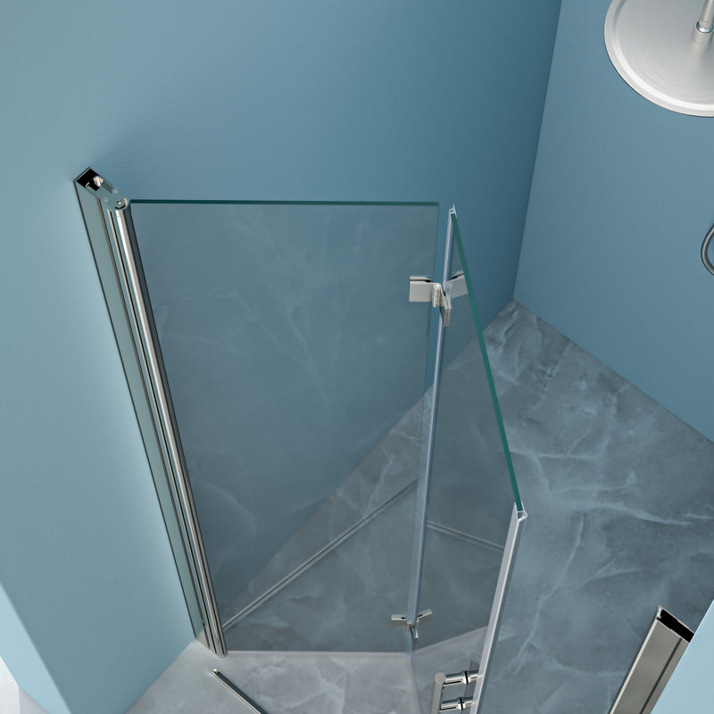 Porte de douche pliante l 30 po x H 72 po - entrée en verre trempé, espace, espace réglable pour accéder à la salle de bain