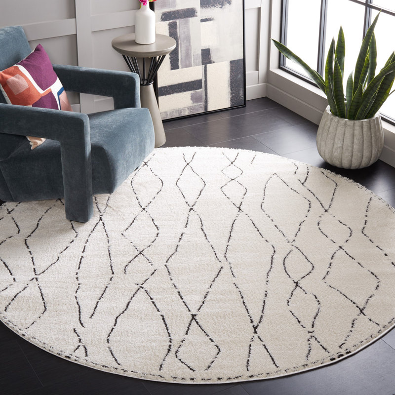 Shenay Performance Abstract Rug, Round 6'7"