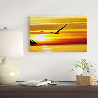 Cartwell Bright Yellow Beach with Birds' Photograph