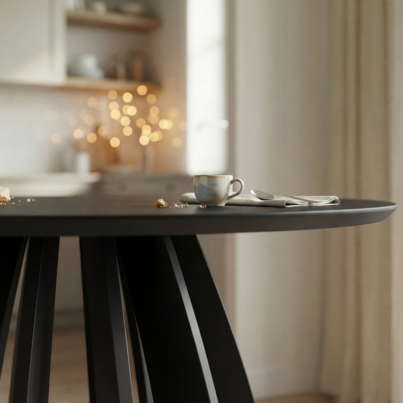 Round Dining Table, Black