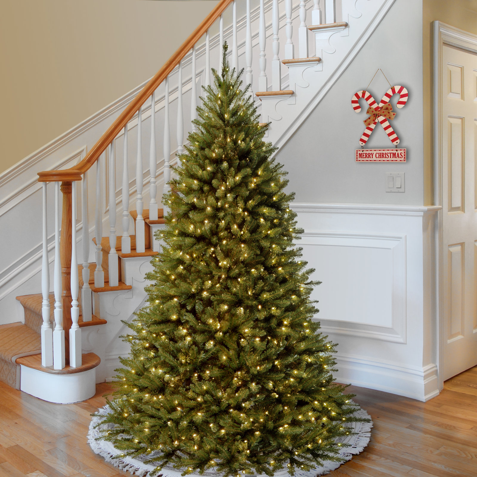 Pre-Lit Fir Christmas Tree, 7.5', Regular (Full)
