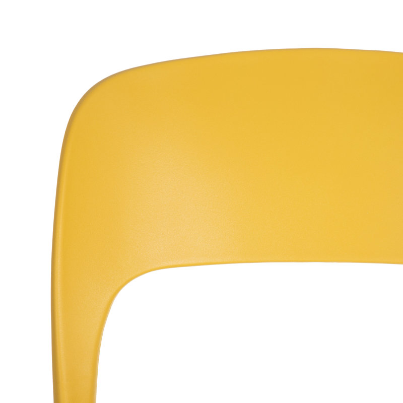 Britny 114.3cm H Slat Back Stacking Side Chair, Yellow