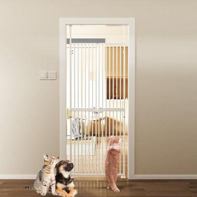 75In Adjustable Extra Tall Pet Gate, Pressure Mounted, Walk Through Safety Indoor Gate For Cats And Pets