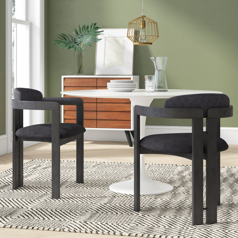 Chaise avec accoudoirs gris anthracite Emmie, Noir, noir, noir, noir, 2