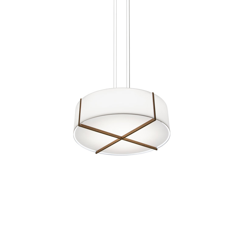 Plura 2 - Light Chandelier, Rose Gold, Dark Stained Walnut, 10.38" H x 36" W x 36" D