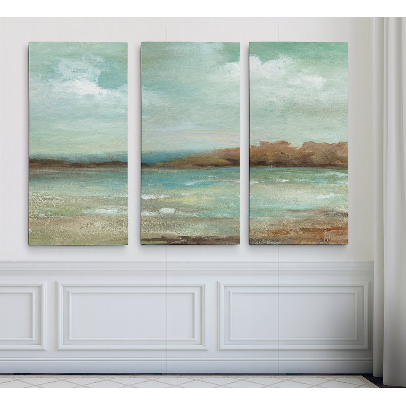 « ocean breeze i », reproduction de peinture à l’acrylique à multiples images sur toile tendue de galerie, H 24 po x l 36 po