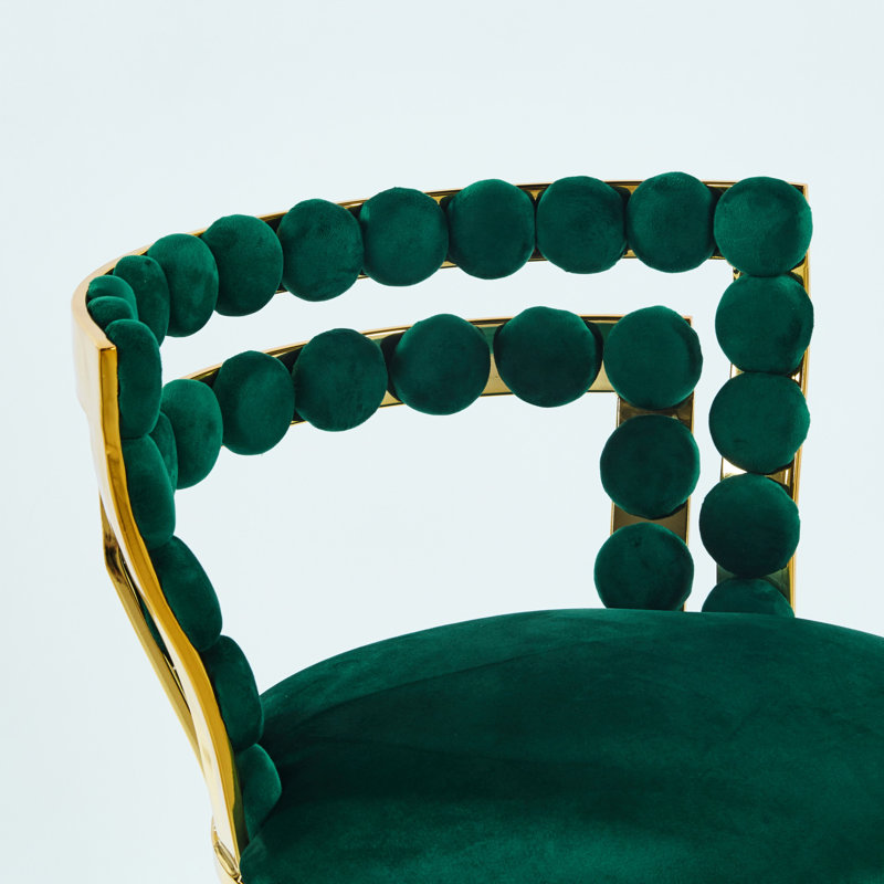 Chaise de bar moderne (paire), pieds tubulaires en fer doré, siège rembourré doux, dossier confortable pour divers espaces, option d'assemblage facile offerte offerte (deux chaises), acier inoxydable